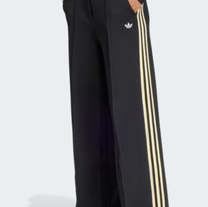 NWT Adidas Women's Black Joggers with Yellow Stripes